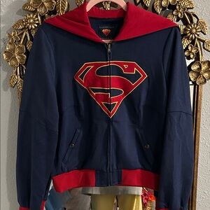 DC Comics Supergirl Bomber Jacket with convertible hood - Medium